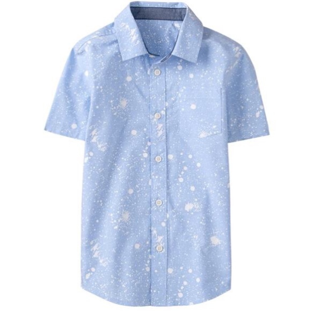 NWT $27 GYMBOREE blue splatter Shirt L 10 - 12